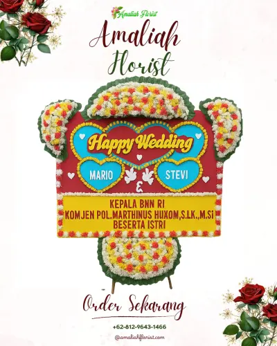 Karangan Papan Bunga Pernikahan di Tapa'an